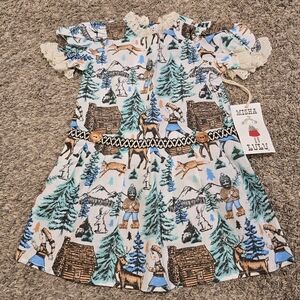 Kids Casual Dress - Blue and White